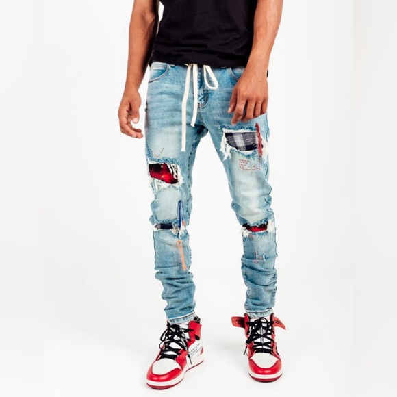 THRT DENIM MASHUP (MASHUP) BLUE SKINNY JEANS - Picture 4 of 5